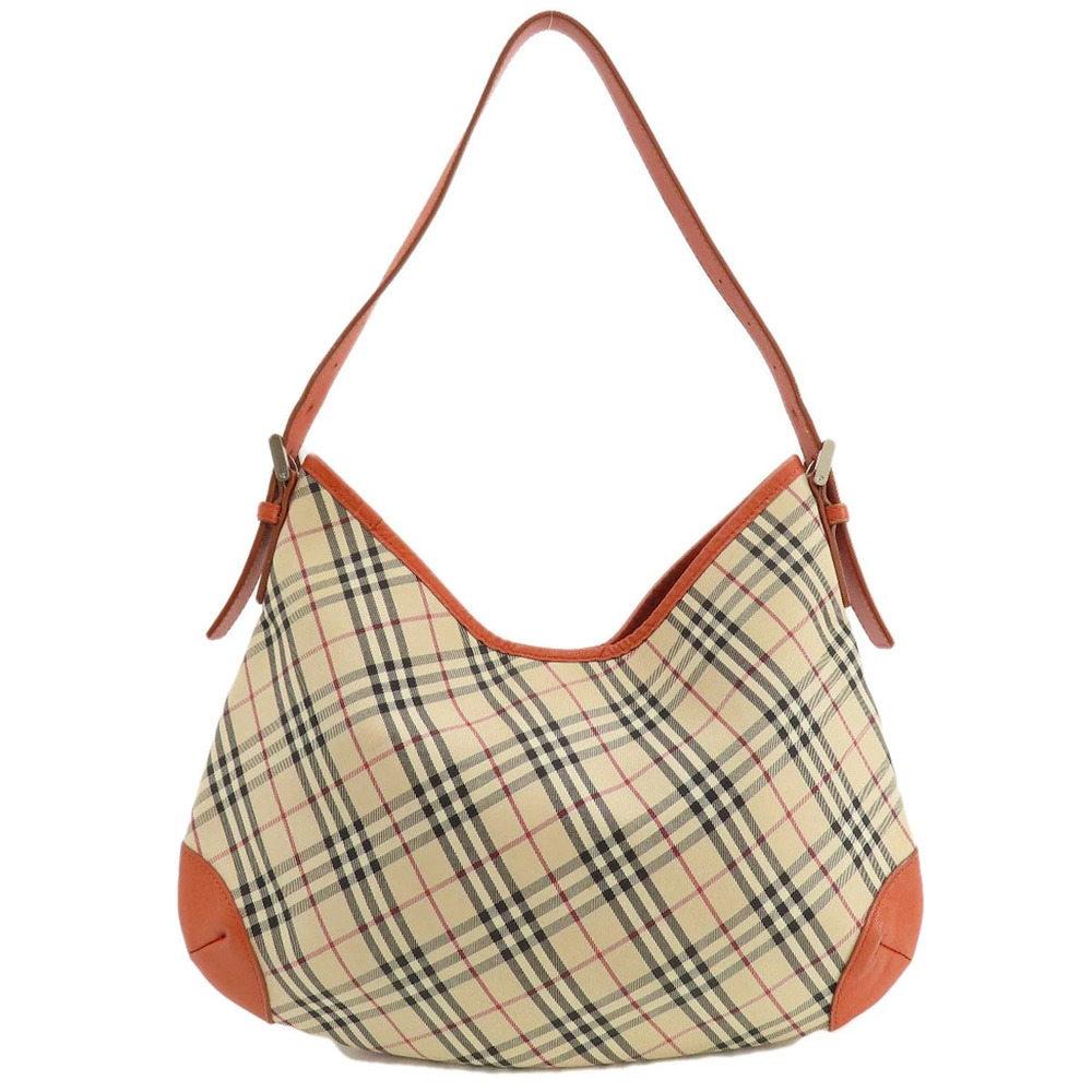Burberry Check Nova Shoulder Canvas Bag Hobo Black